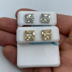 14K Gold Square Box Diamond Baguette Earrings 1.3 Ct - additional product view 2
