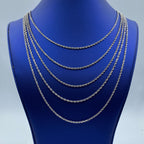 Rope Chain Necklace Real 10K White Gold Full Collection, 2.8mm - close-up product photo