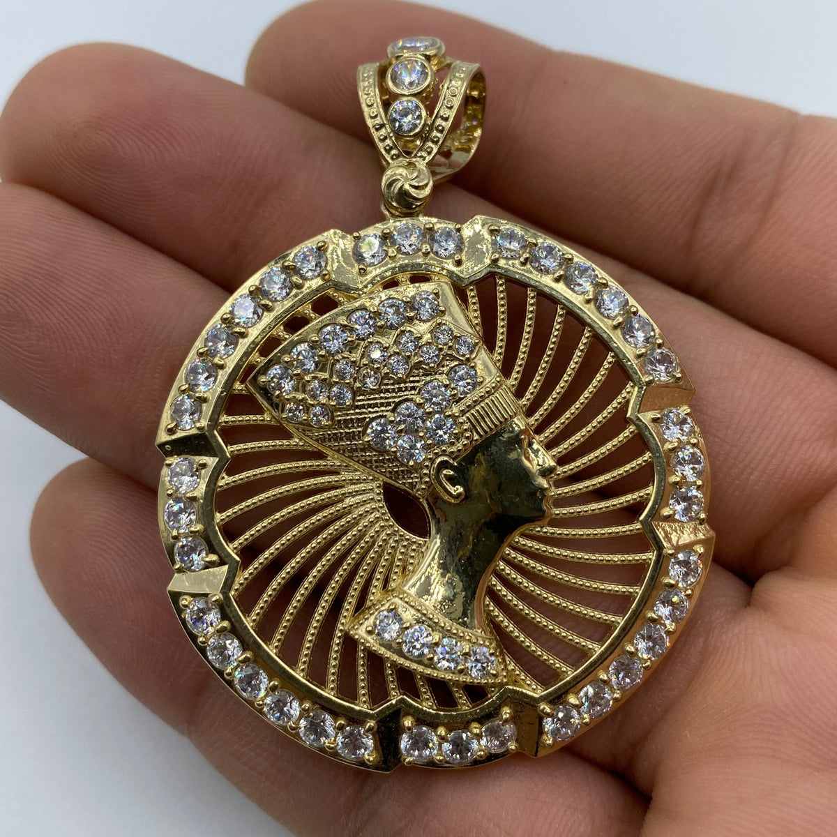 14K Gold Queen Nefertiti Pendant - additional product view 2