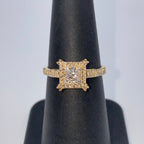 14K Gold Tina Square Halo Diamond Ring - additional product view 6