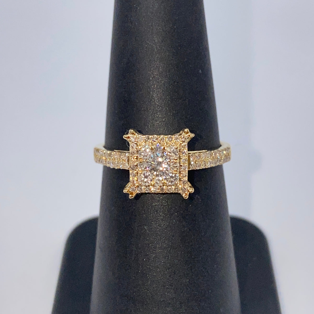 14K Gold Tina Square Halo Diamond Ring - additional product view 6