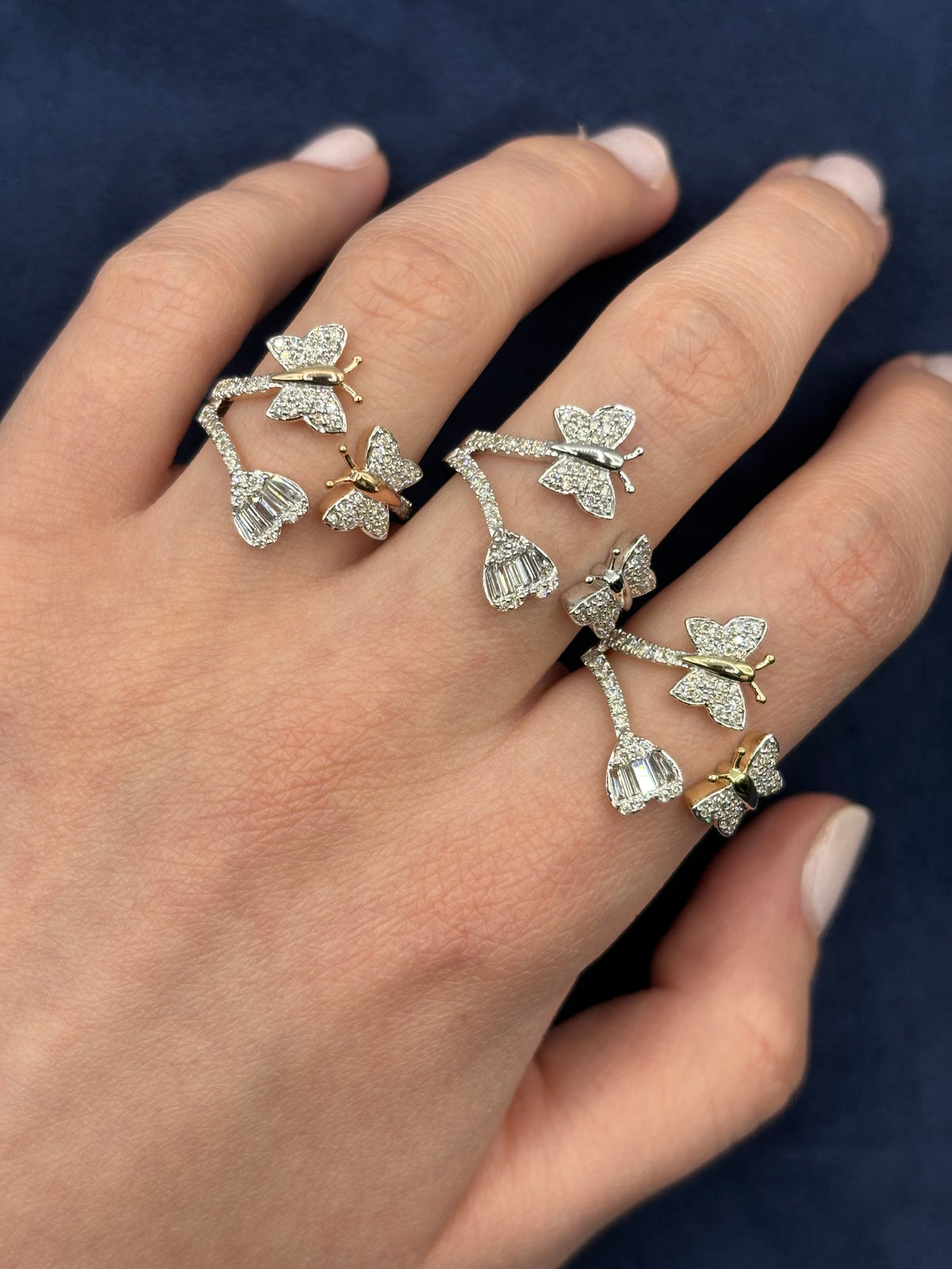 14K Gold Heart Butterfly Diamond Ring - additional product view 6