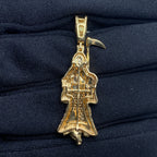 10K Gold Santa Muerte Grim Reaper Diamond Pendant - additional product view 4