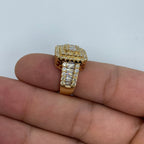 14K Gold Rectangle Center Diamond Baguette Ring in Yellow - additional product view 8