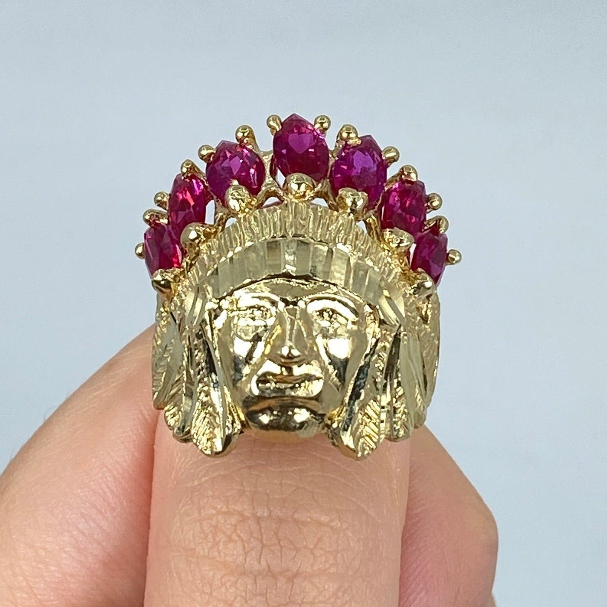 10K Gold Indian Head Ring - additional product view 3