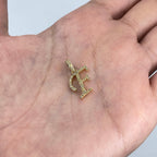 10K Gold Cursive F Initial Diamond Pendant - additional product view 3