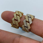 14K Gold Bold Cuban Link Diamond Ring - additional product view 5
