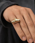 Male model wearing 18k Custom Boob Titty Ring