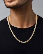 Male model wearing 14K Gold 6MM Ice Chain