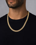 Male model wearing 14K 7.8M DIAMOND CUBAN LINK CHAIN