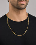 Male model wearing 18K Gold Geo Link Chain