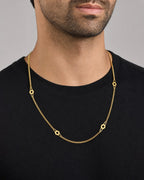 Male model wearing 18K Gold Geo Link Chain