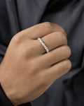 Male model wearing 14k Marquis Lab Diamond Ring Band