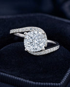 14k Circle Cut Spiral Lab Diamond Engagement Ring styled photo