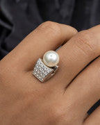 Male model wearing 14k Chunky Pearl Ring