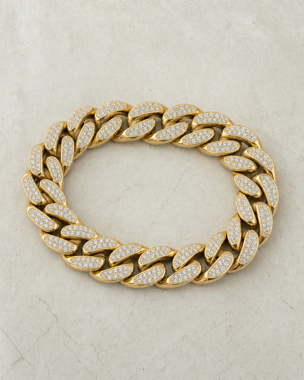 14K Rose Gold & Diamonds Cuban Link 11.9mm styled photo