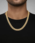 Male model wearing 14k Jumbo Diamond Cuban Chain 11mm