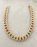 14k Two-Tone Jumbo Diamond Cuban Chain 16.5mm styled photo