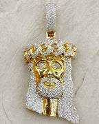 14k Cuban Style Jesus Piece styled photo