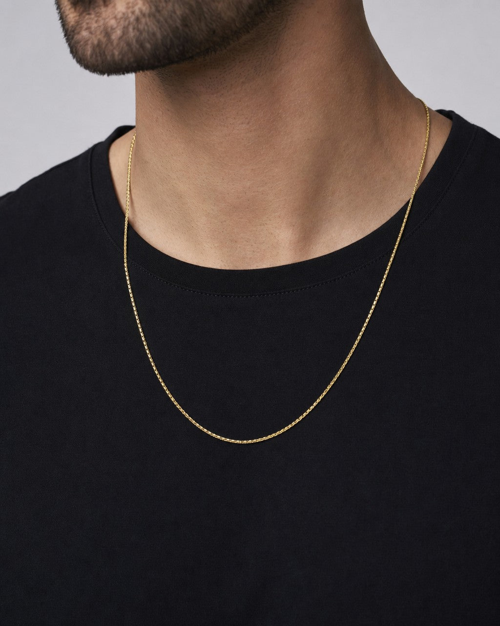 Male model wearing 18K Gold Elegant Chain