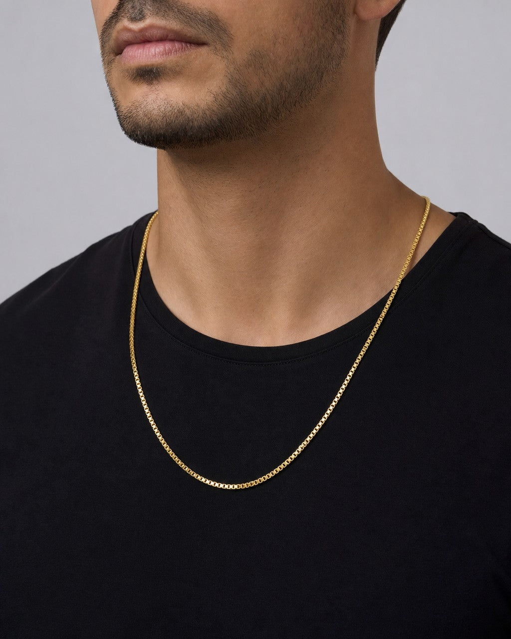 Male model wearing 18K Gold Thick Link Chain