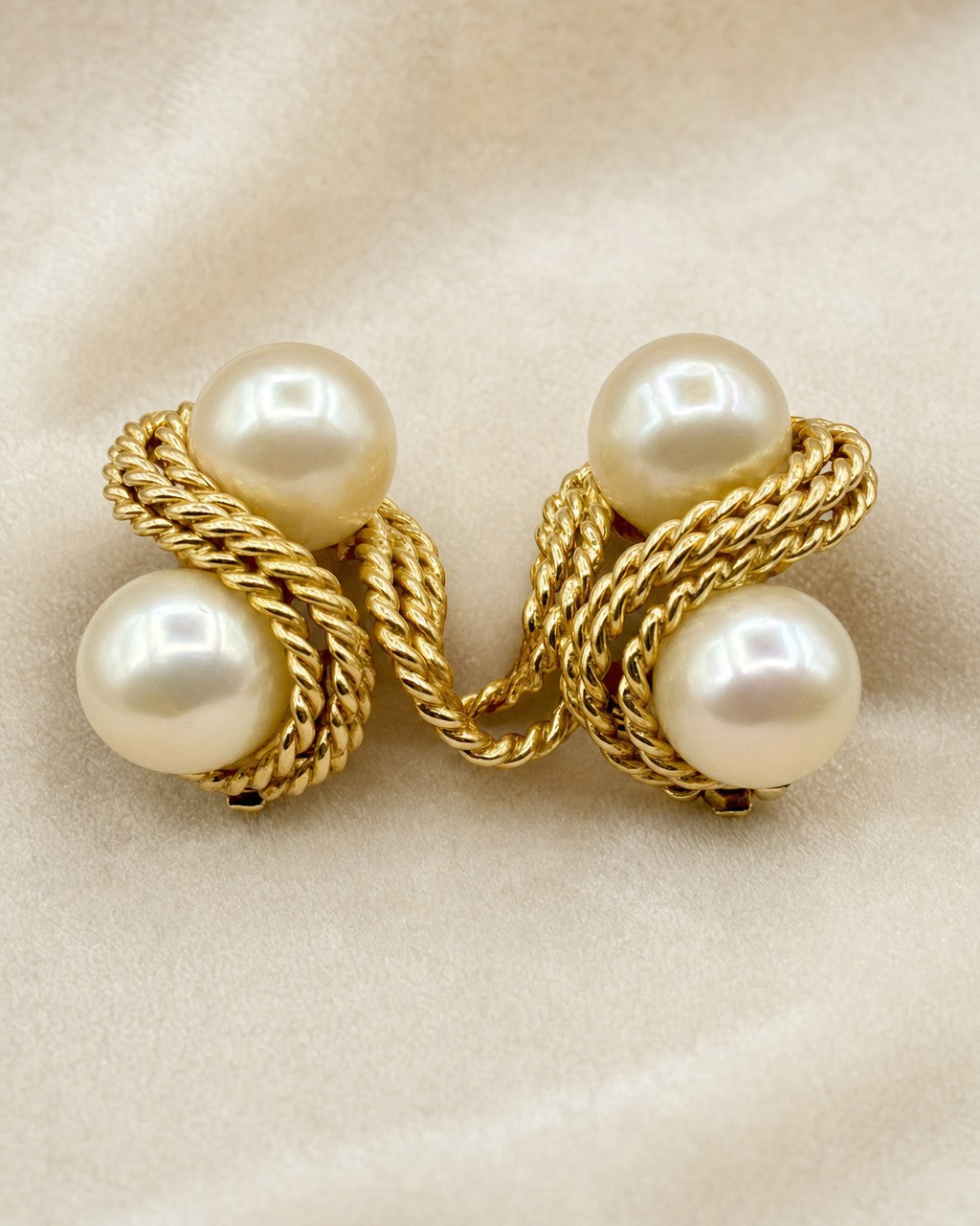 Gold Pearl Earrings styled photo