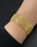 Male model wearing 14k Gold Textured Bracelet