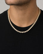 Male model wearing 14K and CZ Stones Heart Necklace