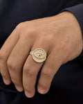 Male model wearing 10K Evil Eye Diamond Ring