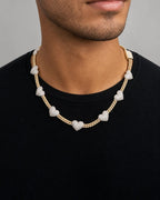 Male model wearing 10K Heart Cuban Link Chain