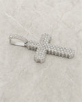 14k Spiky Diamond Cross Pendant styled photo