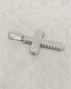 14k Spiky Diamond Cross Pendant styled photo