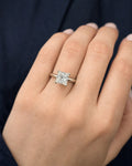 Female model wearing Princess Cut Engagement Ring 2.03 CT