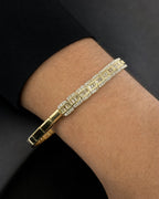 Male model wearing 14K Baguette Bangle Bracelet 5.4mm