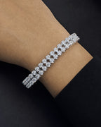 Male model wearing 10K Double Row Dazzling Diamond Tennis Bracelet