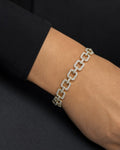 Male model wearing 14k Square Link Diamond Bracelet
