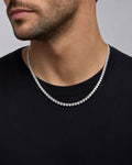 Male model wearing 14K Elegance Diamond Tennis Necklace