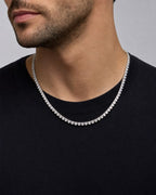 Male model wearing 14K Elegance Diamond Tennis Necklace
