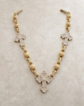 10k Grand Baguette Cross Necklace 22” styled photo