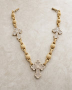10k Grand Baguette Cross Necklace 22” styled photo