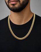 Male model wearing 14K Cuban Chain 10.5M 24I