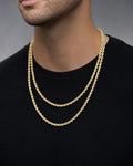 Male model wearing 14k Gold Rope Chain 4.8mm