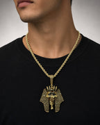 Male model wearing 10K Pharaoh pendant