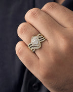 Male model wearing 10K Elegant Heart Ring