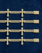10K Cuban Link Cross Bracelet styled photo