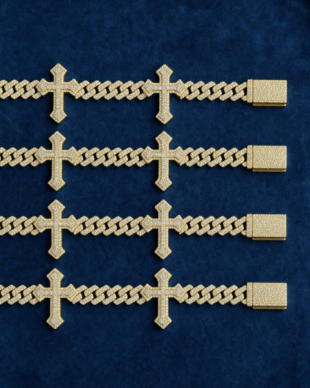 10K Cuban Link Cross Bracelet styled photo