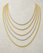 10K 4MM Cuban Link Diamond Chain 16-24" styled photo