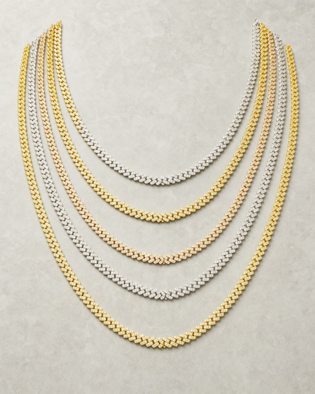 10K 4MM Cuban Link Diamond Chain 16-24" styled photo