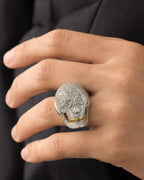 Male model wearing 14K Diamond Skull Ring