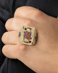 Male model wearing 14K Diamond King of Spades Ring